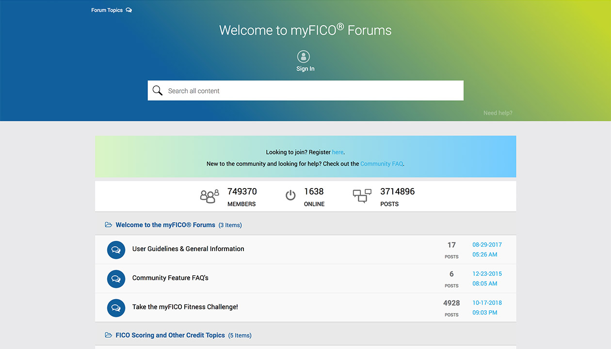 myFICO forum redesign by Julie Peng