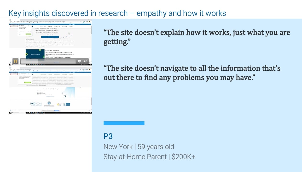 Usability study on previous site results